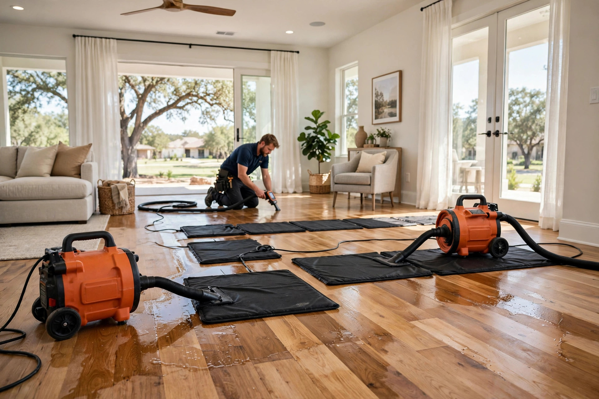 Hardwood Floor Drying & Repair — Spring, TX